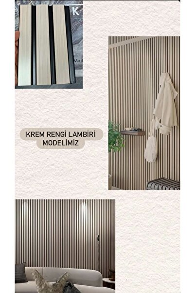 EKSELANS DEKORASYON Lambiri ( 5 Adet 12x280 Cm ) Krem Model Ev, Ofis Pvc Duvar Paneli