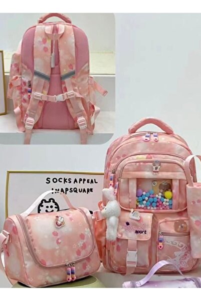 My Easy Shop Kawai Model Okul Çantası,Beslenme,Kalem Çanta 3 lü SET Kore Stili