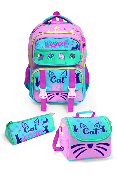 Astral Polo Club Set de 3 genți de școală cu model de design cu 5 compartimente (rucsac + cutie de prânz + geantă pentru stilou)