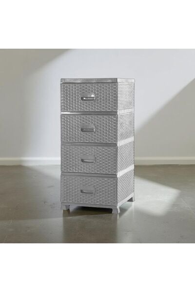 sterk Dulap depozitare, sterk, Plastic, Cu 4 sertare, Gri