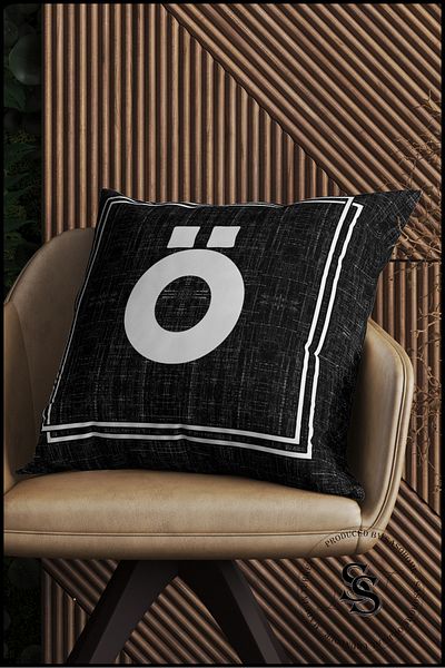 SasoHome Letter Cushion Cover - Letter O - Decorative Digital Printed Cushion Pillow Case with Letters