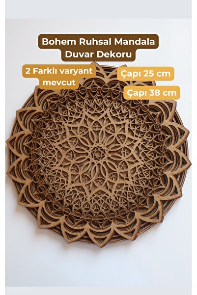 Aluradeco Bohem Ruhsal Mandala Çok Katmanlı MDF Ham Ahşap Dekoru