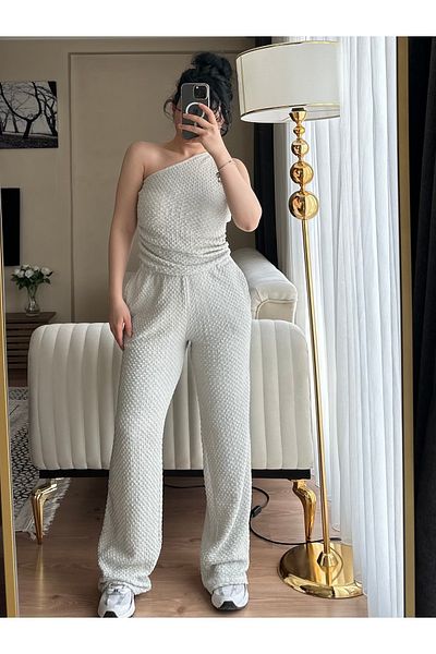 SANDY FASHİON Single Sleeve Double Light White Suit