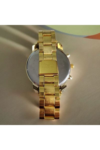 OEM Men's Watch with Gold Metal Strap, Quartz Mechanism, Analog Display