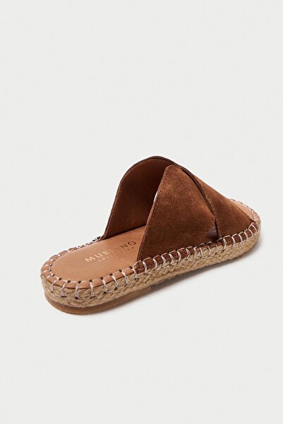 Mubiano Collection Mubiano Genuine Leather Collection Women's Slippers Tan -Mcsvt23T007-Tb