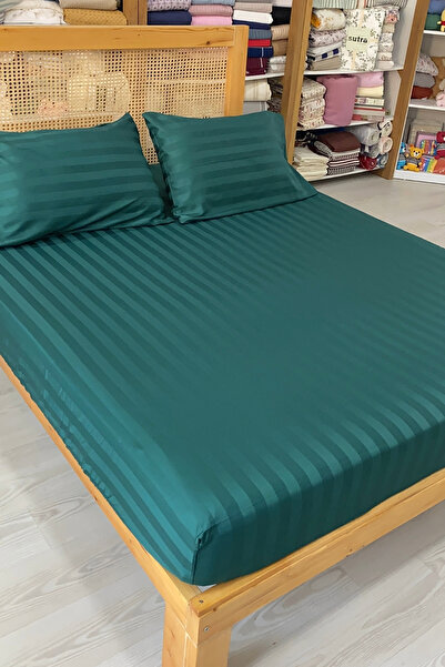 sutra 100% Cotton Satin Deluxe Series Double Size Fitted Sheet Set