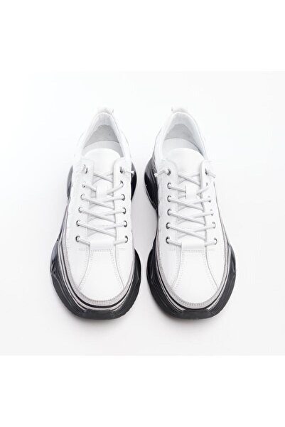 derinet Yüksek Taban Hakiki Deri Erkek Sneaker
