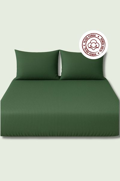 sutra 100% Cotton Satin Deluxe Series Double Size Fitted Sheet Set