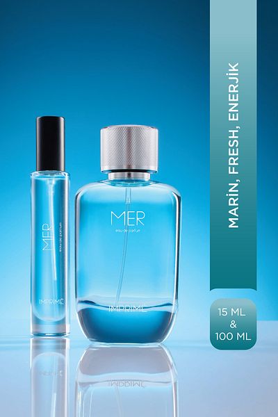 Imprime Mer EDP 100 مل وحجم السفر 15 مل مجموعة عطور رجالية I Marin Ve Fresh I Sea، البرغموت، الصندل