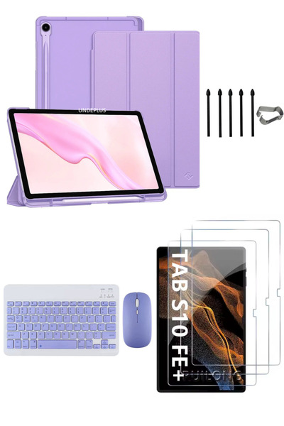 Covpor Samsung Galaxy Tab S10 FE+ Plus Flip Kılıf+Klavye Mouse+S Pen Yedek Uç...