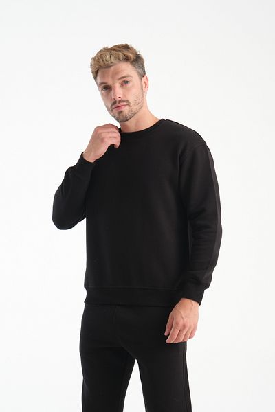 KAPHONE Men's Crew Neck Three Thread Raised Sweatshirt