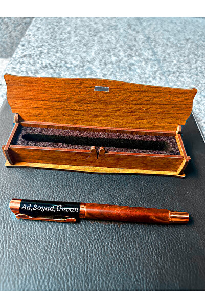 sengahenk Kişiye Özel Isim Yazılı Roller Ahşap Kutulu Metal Imza Kalemi