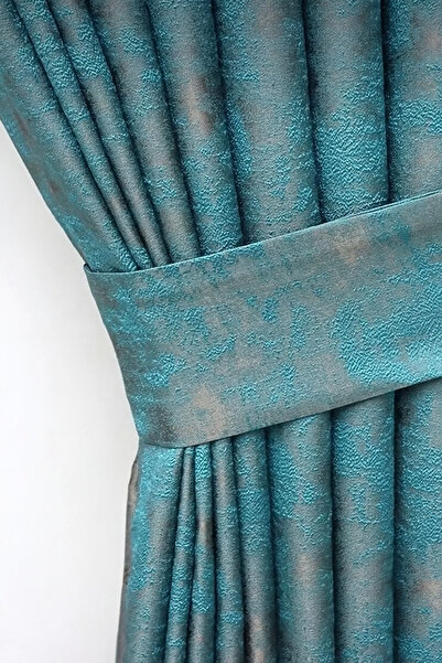 Emuz Fundal de culoare turcoaz Istanbul 1/3 plisat frecvent (UN SOUL) Fundal, perdea, tul,