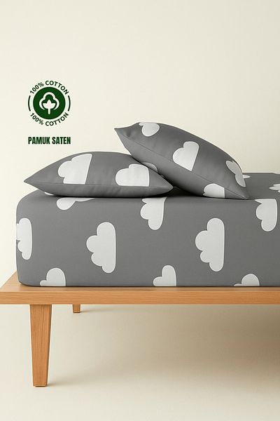 sutra 100% Cotton Satin Solid Color Double Fitted Sheet Set
