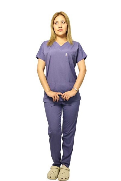 nutrix طقم جيرسي نسائي من Storm Blue بأكمام خفاش من الليكرا للممرضات والأطباء...