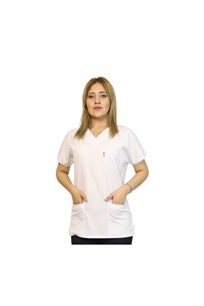 nutrix أبيض واحد أعلى المرأة العفن ليكرا الخفافيش الأكمام والزي الرسمي مستشفى...