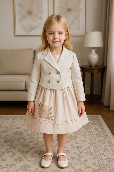 Veni Baby Girl's Dress Jacket Set