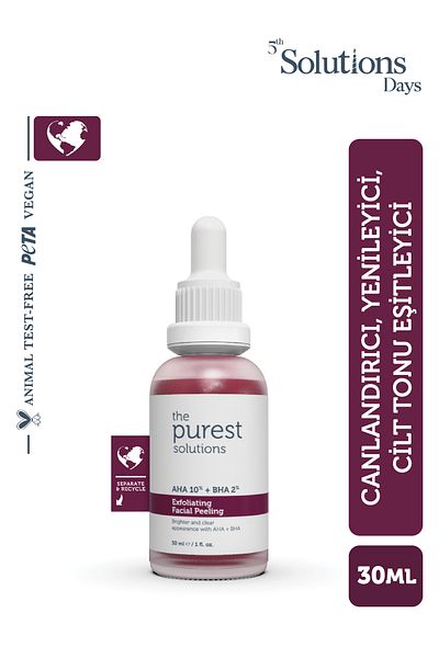 The Purest Solutions Περιέχει Aha 10% + Bha 2% - Αναζωογονητικό και ισοσταθμιστικό τόνο δέρματος Κόκκινο Peeling Skin Serum 30 Ml