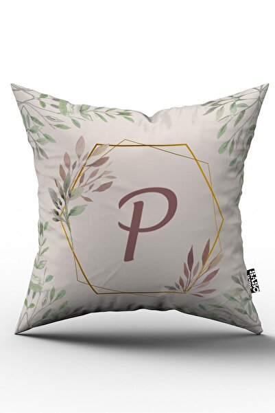 SasoHome Husă de pernă cu litere - Litera P - Husă de pernă decorativă imprimată digital cu litere - husă de pernă