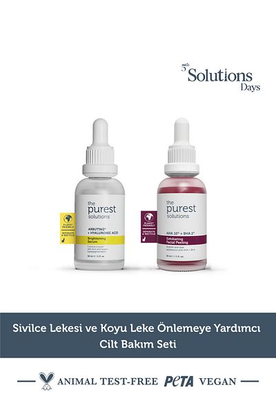 The Purest Solutions Σετ περιποίησης δέρματος για διαφωτισμό με Aha Bha και Arbutin