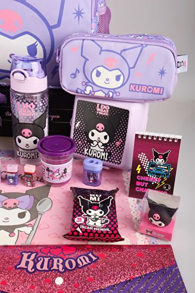 kuromi KUROMI "MAGICAL BUDDY" للمدرسة والغداء وحقيبة أقلام رصاص من DEKOMUS مع موسم جديد مرخص من FU الممتاز
