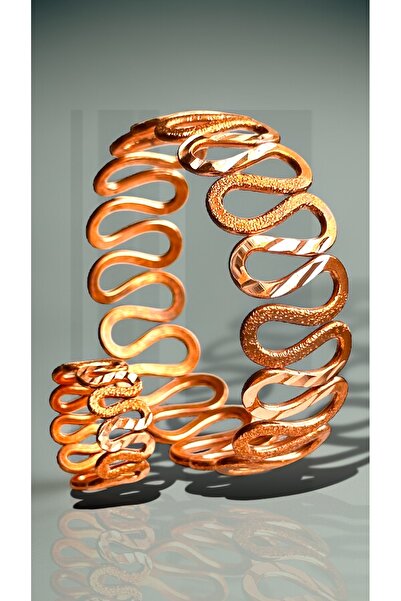 gulflower nude %100 saf bakır bileklik 2 Li set el yapımı doğal sağlık için f...