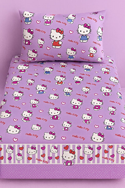 Gasel Home Hello Kitty Pamuklu Kumaş Nevresim Takımı ( Çarşafı Lastikli )