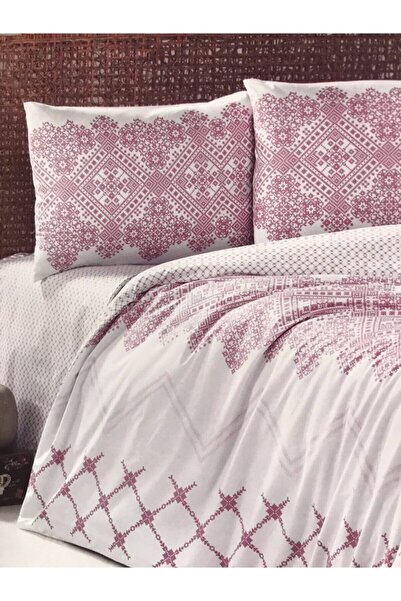 ALTINBAŞAK HOME COLLECTİON Lienzo Gül Kurusu Ranforce Çift Kişilik Nevresim T...