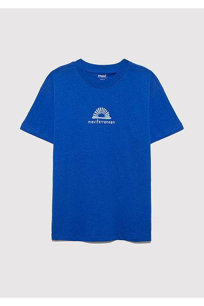 Mavi Printed Navy Blue T-Shirt Loose Fit / Loose Relaxed Fit 6610391-70896