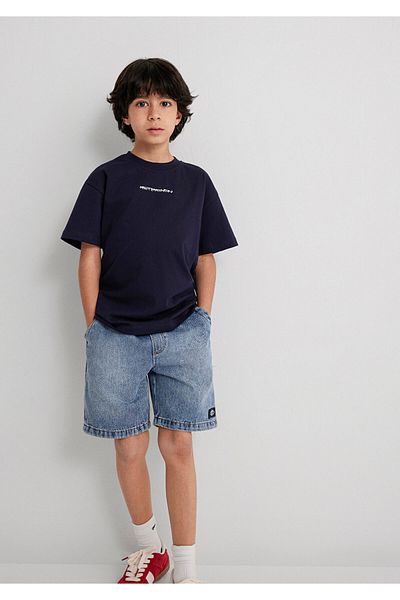 Mavi Printed Navy Blue T-Shirt Loose Fit / Loose Relaxed Fit 6610392-83884