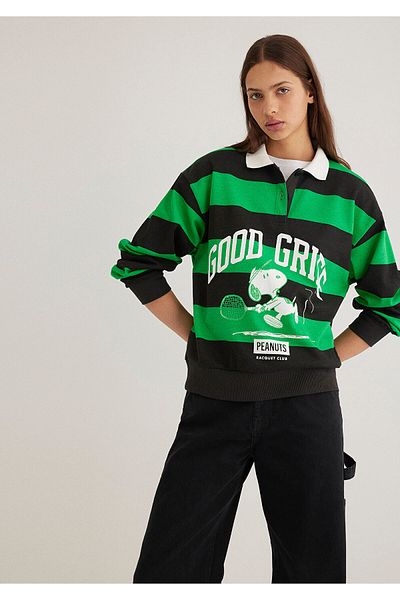 Mavi Peanuts Printed Black Sweatshirt 1S10342-89943