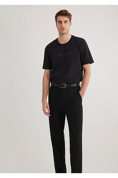 Mavi Schwarzes bedrucktes schwarzes T-Shirt mit normaler Passform 0612527 -900