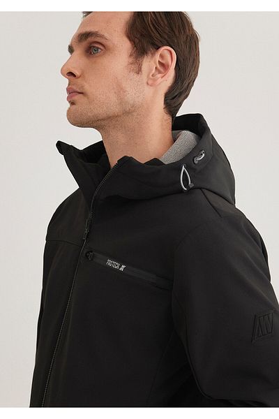 Mavi Jachetă neagră cu glugă Regular Fit 0110357 -900