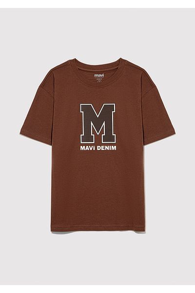 Mavi Tricou maro imprimat cu sigla M Loose Fit / Loose Relaxed Fit 6610243 -70243