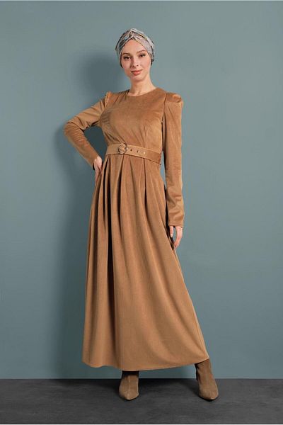 Alvina Velvet Dress 40350 - Simple Design