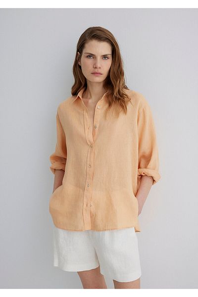 Mavi Πορτοκαλί λινό πουκάμισο Loose Fit / Loose Relaxed Fit 1210747 -71219