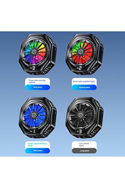 Fibaks Telefon Soğutucu Fan Radyatörlü Magsafeli Aparatlı 27w Power 3 Farklı Derece Ayarlı Rgb Işıklı Fan