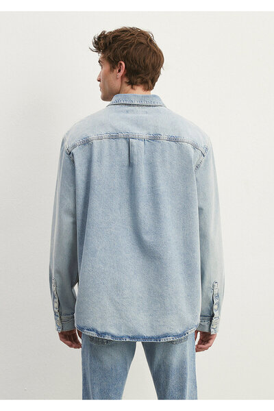 Mavi Dillon 90lar Gölgeli Açık Mavi Jean Gömlek Regular Fit / Normal Kesim 0210910-86630
