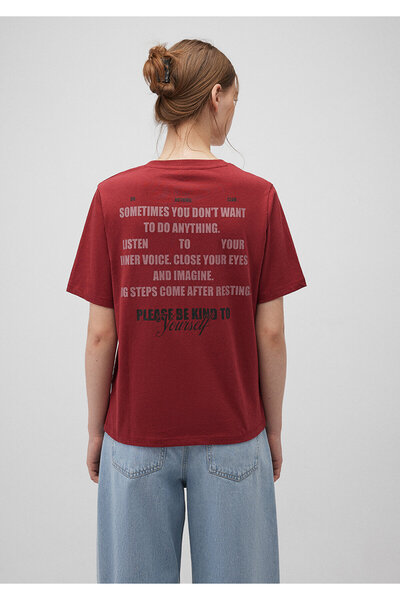 Mavi Γυναικείο μπλουζάκι Maroon Slogan Printed Blue -1612608-88011