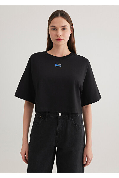 Mavi T-Shirt Black Crop T-Shirt Crop / Short Cut 1611585-900
