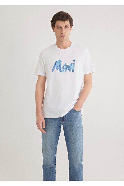 Mavi Logo Baskılı Beyaz Tişört Regular Fit / Normal Kesim 0611321-620