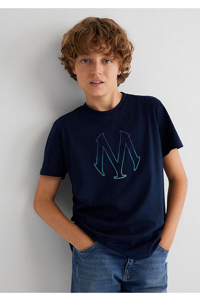 Mavi Μπλουζάκι με τυπωμένο λογότυπο φώκιας Navy Blue Regular Fit / Regular Fit6610044-70490