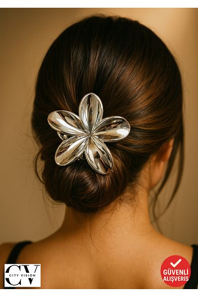cityvision Silver Color Lotus Buckle 7 cm