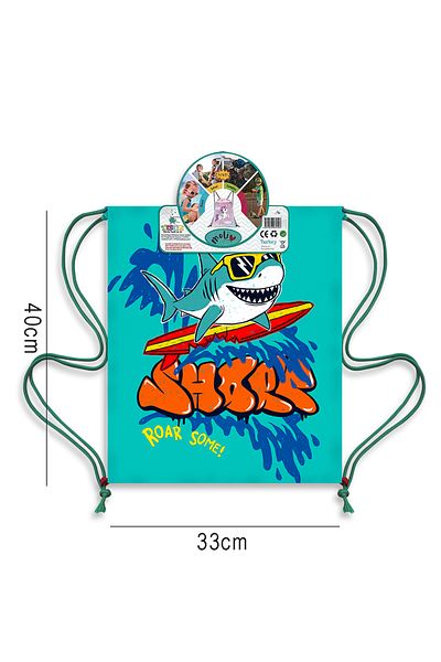 Molie Shark Waterproof Boy's Drawstring Backpack - Beach Bag