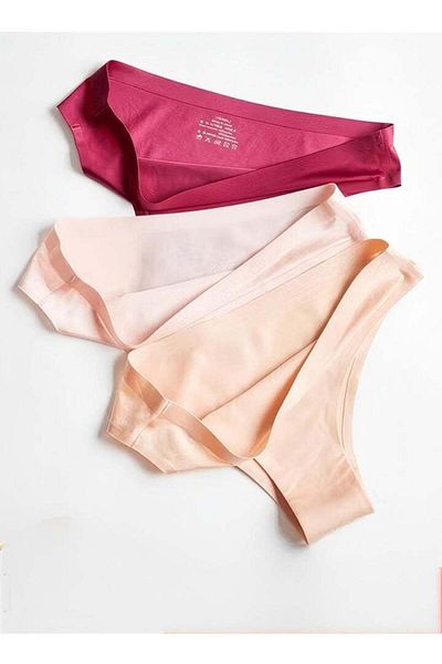 Generic 3PCS Women's Panties Maternity Knickers Soft Breathable Without Seam Underpants High Waist Ladies