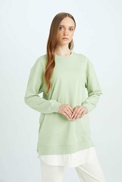 DeFacto Regular Fit Crew Neck Basic Plain Sweatshirt Tunic 3168400