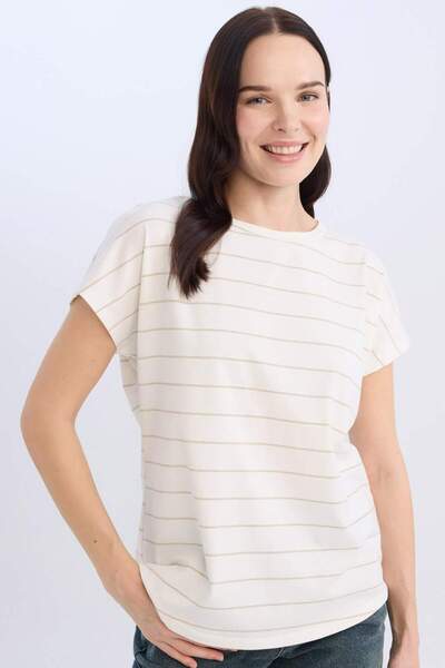 DeFacto Μπλουζάκι με κοντό μανίκι με ρυθμική εφαρμογή D6037AX24AU