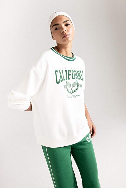 DeFacto Hanorac sport cu imprimeu supradimensionat - decolteu, cu croiala larga D1702ax24au