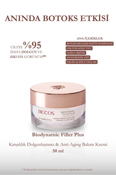 Becos Biodynamic Filler Plus Kırışıklık Önleyici Bakım Kremi
