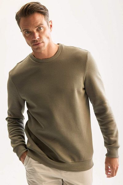 DeFacto 3-fädiges, dickes Sweatshirt aus Baumwolle mit Kapuze und Fleece-Innenseite, reguläre Passform, Rundhalsausschnitt, D7876AXNS